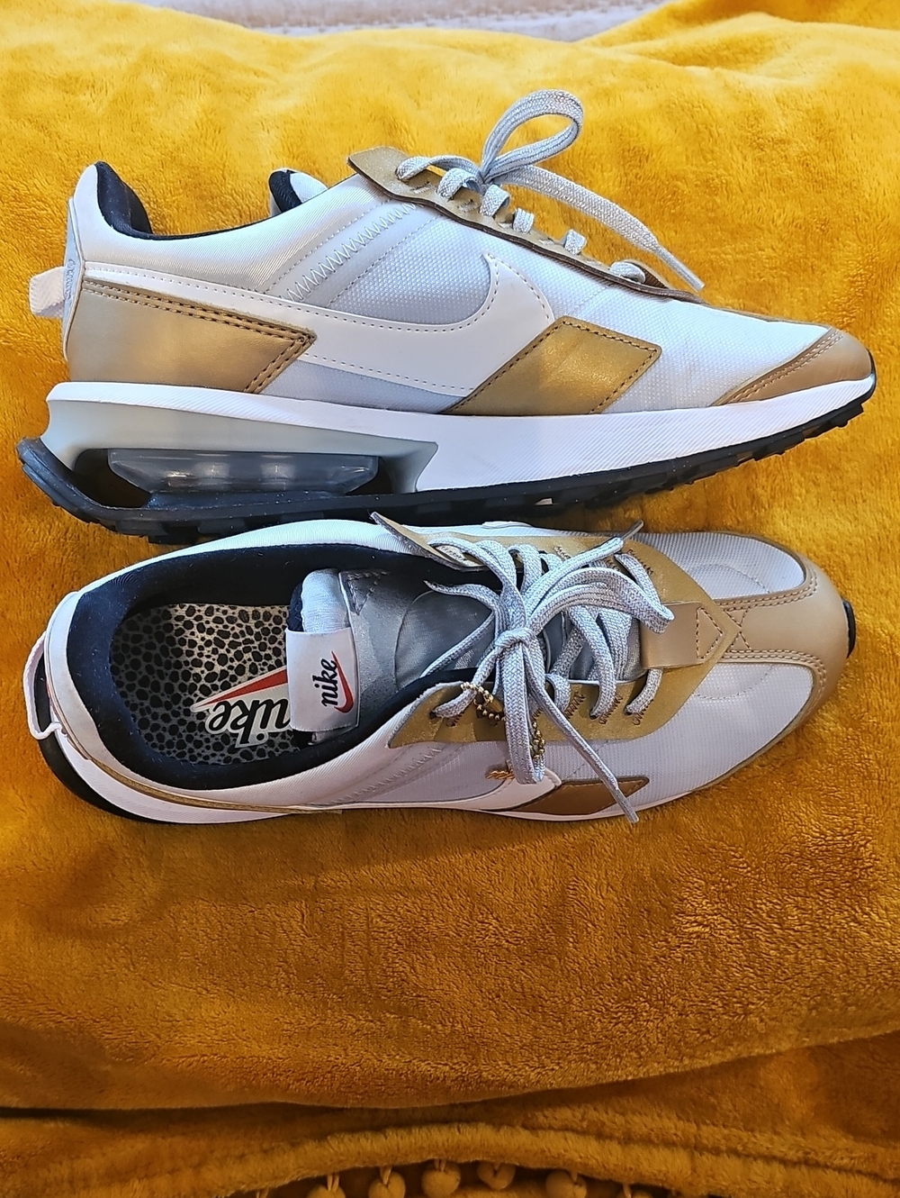 Nike Women’s White and Gold Athletic Sneakers
